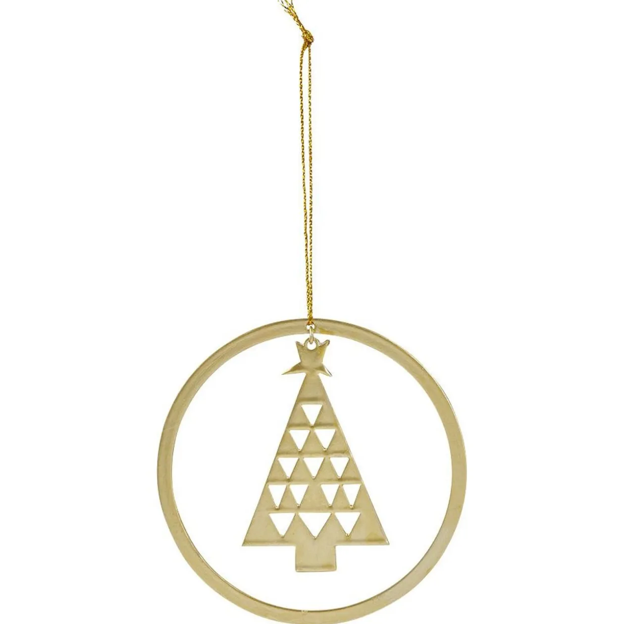 Décoration sapin en métal doré à suspendre