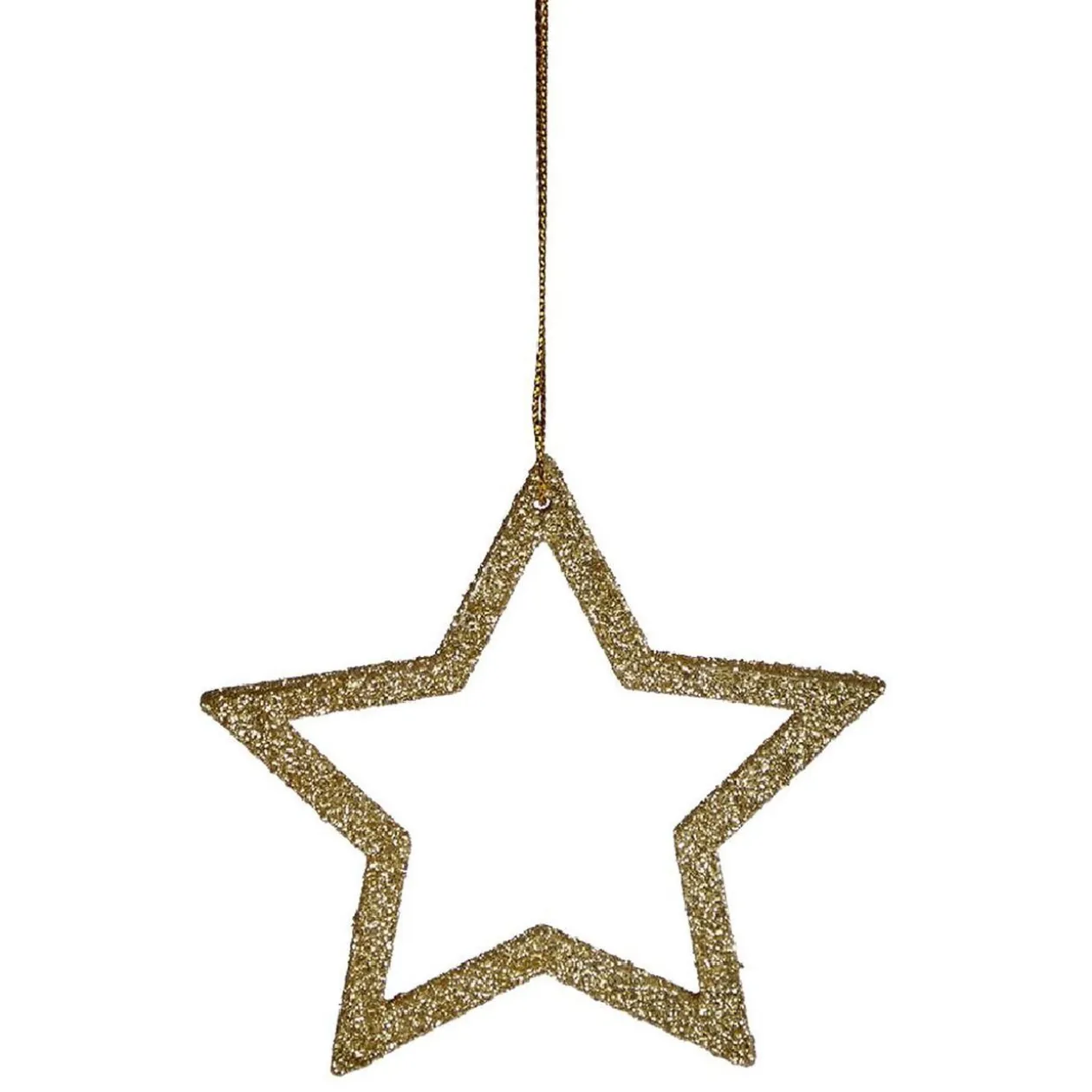 Décoration sapin Noël à suspendre étoile/sapin/boule doré x6