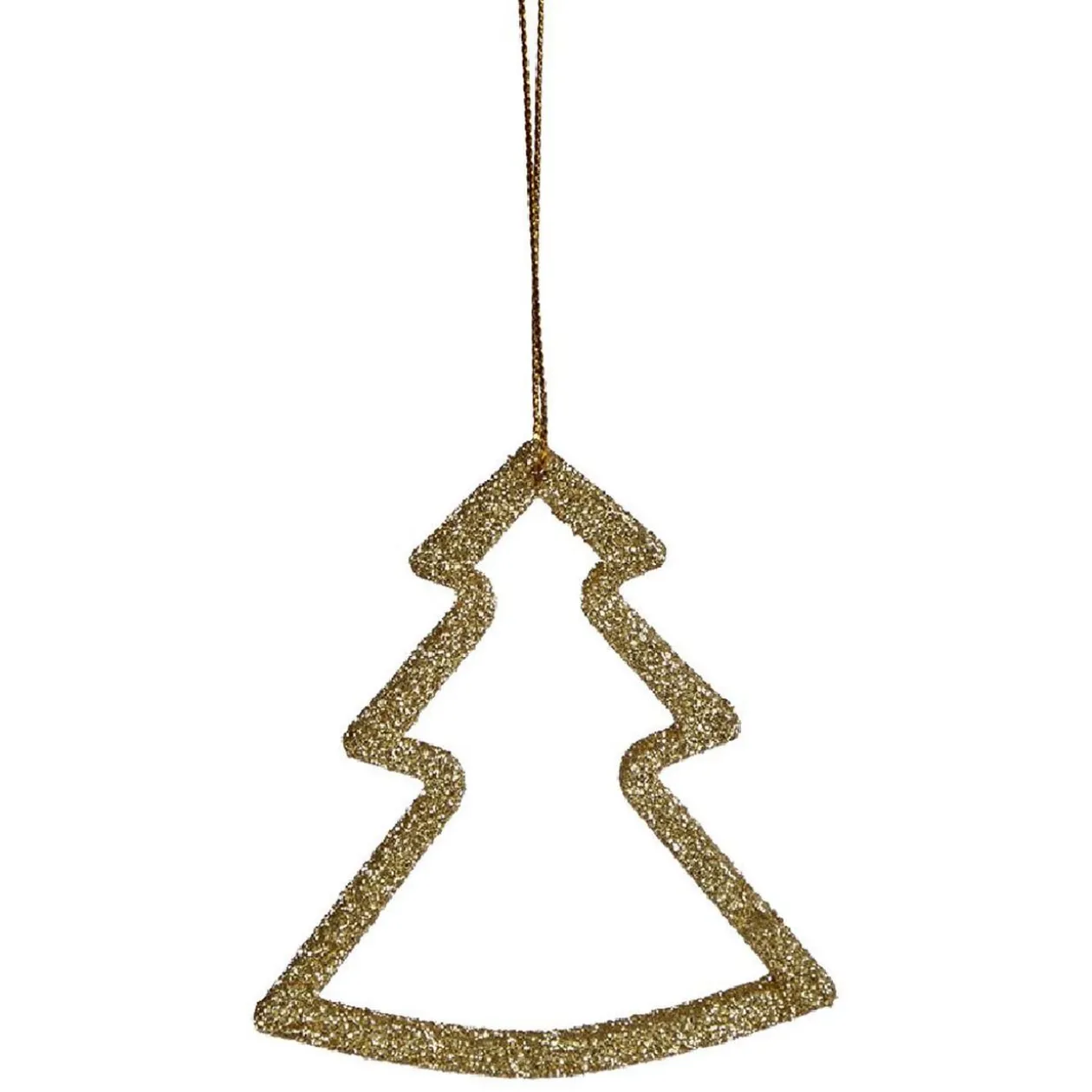 Décoration sapin Noël à suspendre étoile/sapin/boule doré x6