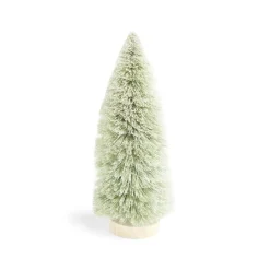 Décoration sapin vert lumineux LED blanc chaud H24cm à piles