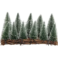 Décoration sapins sur branches 10 LED blanc chaud L.20,5xl.8xH.11 cm