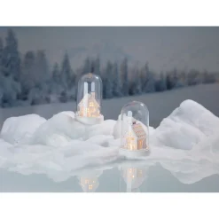 Décoration sous cloche blanche 3 LED