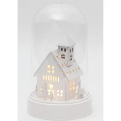 Décoration sous cloche blanche 3 LED