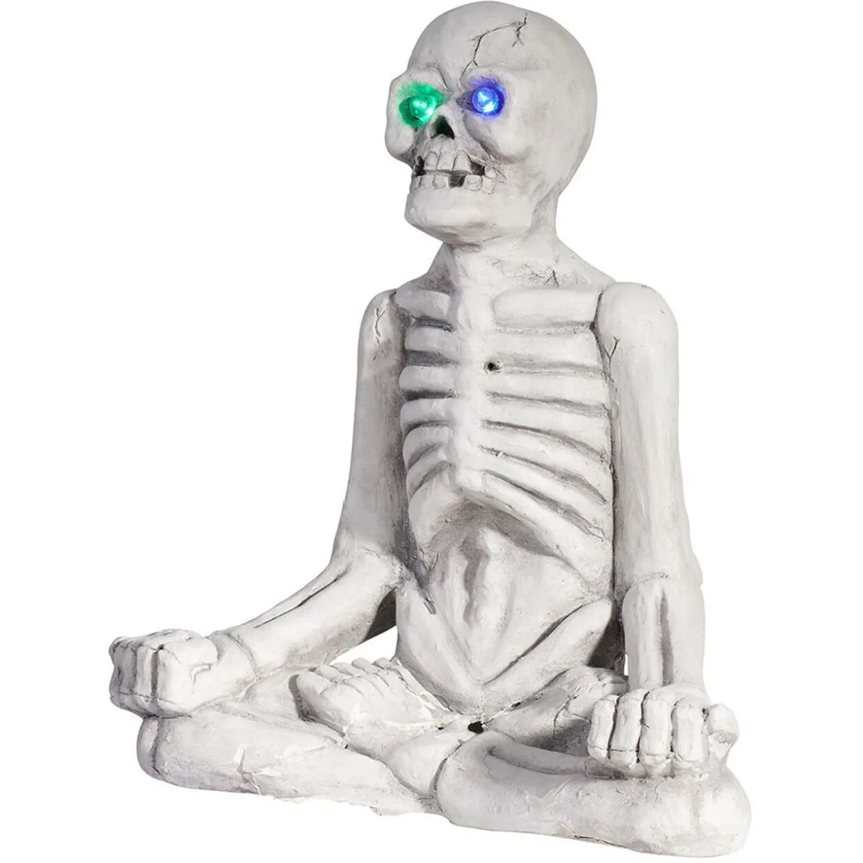 Décoration squelette assis Halloween gris
