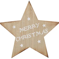 Décoration étoile Noël en bois à poser Merry Christmas