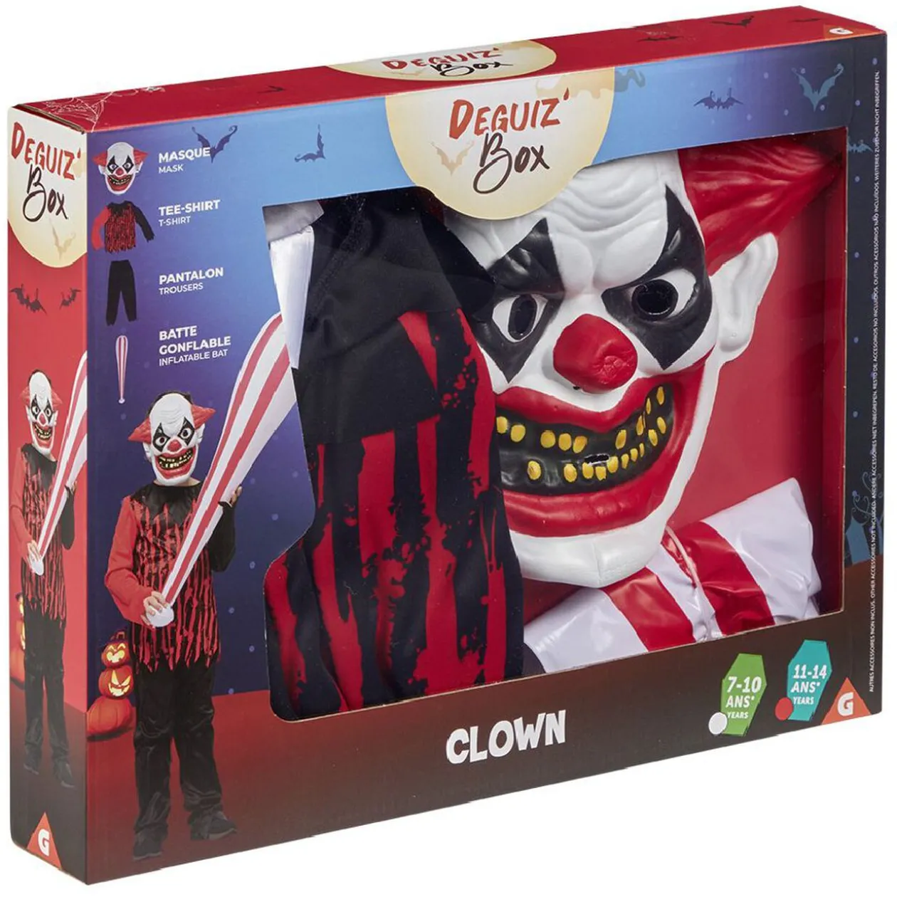 Deguiz'box enfant Halloween clown démoniaque 7/10 ans