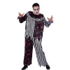 Déguisement adulte clown ensanglanté rayure Halloween