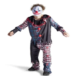 Déguisement adulte clown ensanglanté damier Halloween