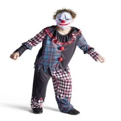 Déguisement adulte clown ensanglanté damier Halloween