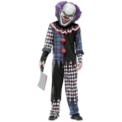 Déguisement adulte clown ensanglanté damier Halloween