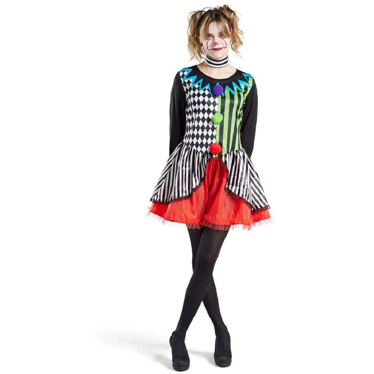 Déguisement adulte clown tour de cou et robe taille M