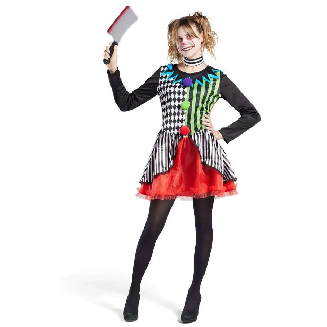 Déguisement adulte clown tour de cou et robe taille M