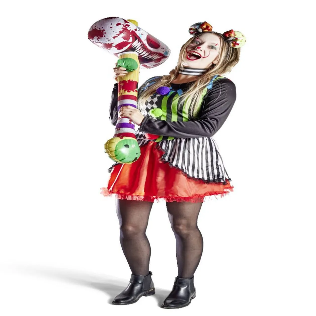 Déguisement adulte clown tour de cou et robe taille L