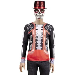 Déguisement adulte Halloween squelette tshirt Taille unique