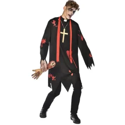Déguisement adulte Halloween prêtre zombie Taille unique