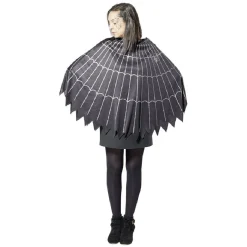 Déguisement adulte Halloween araignée poncho noir gris - Taille unique