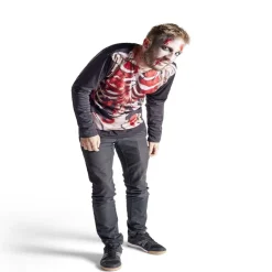 Déguisement adulte Halloween zombie trompe-l'oeil tshirt -Taille unique