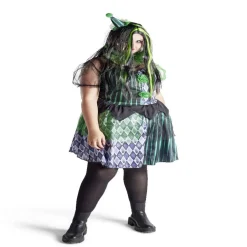 Déguisement adulte Halloween clown robe serre-tête collier - Taille S