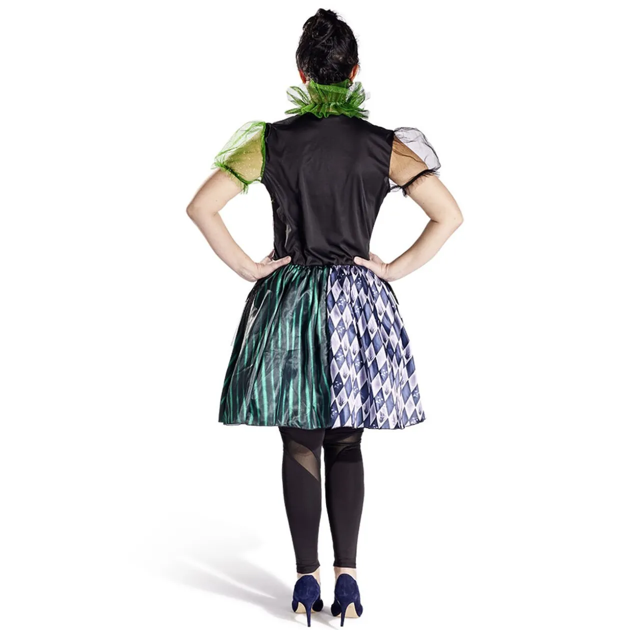 Déguisement adulte Halloween clown robe serre-tête collier - Taille L