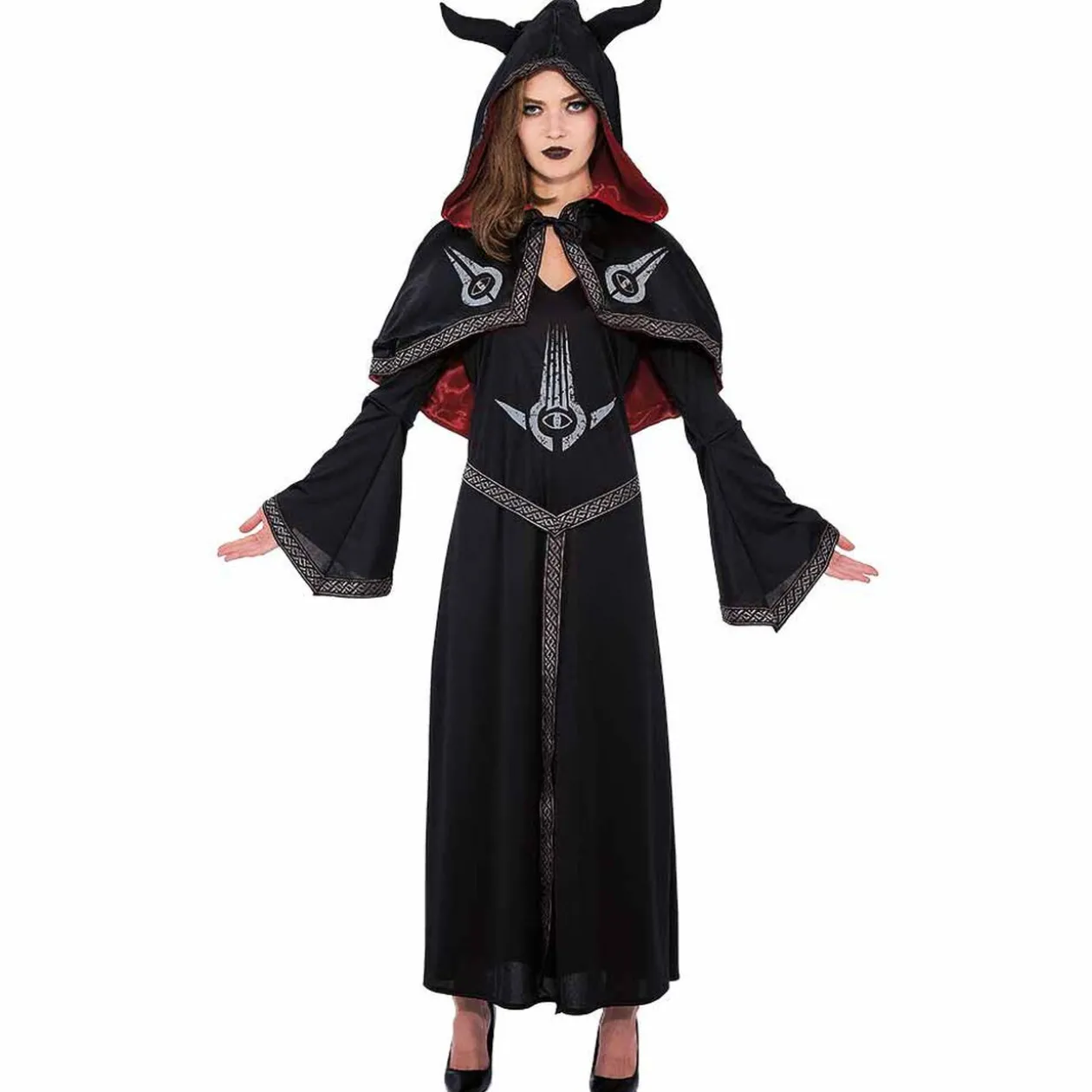 Déguisement adulte Halloween diablesse robe et cape - Taille L