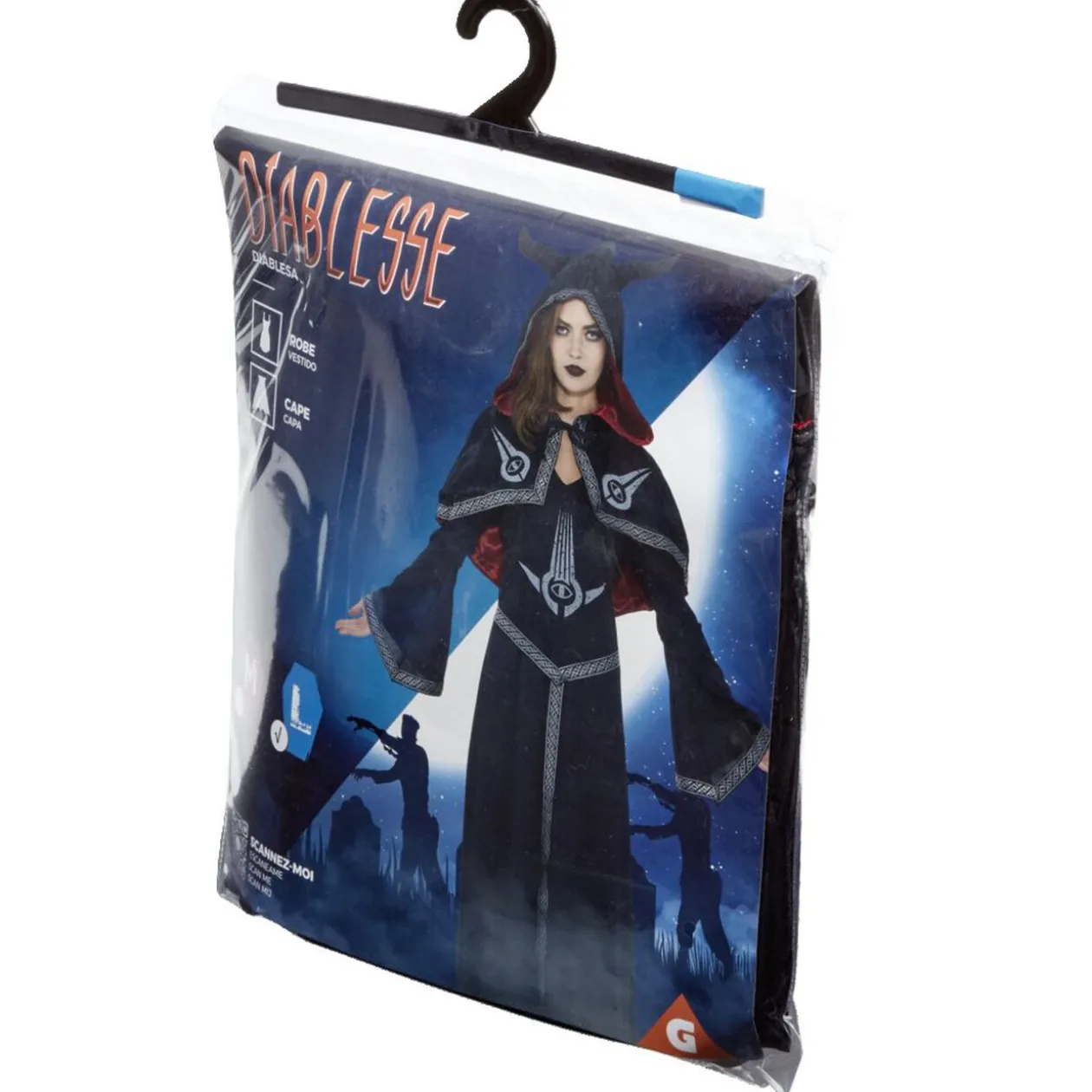 Déguisement adulte Halloween diablesse robe et cape - Taille L