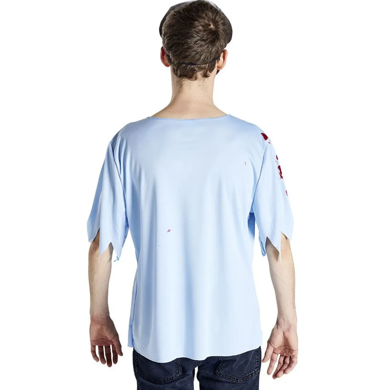 Déguisement adulte Halloween policier tshirt et masque - Taille M/L