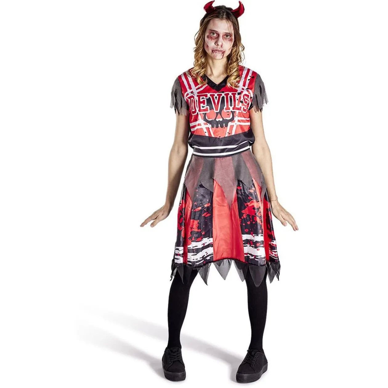Déguisement adulte Halloween pompom girl robe et serre-tête - Taille M