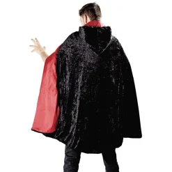 Déguisement adulte magicien cape noir et rouge - Taille unique