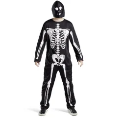 Déguisement adulte squelette combinaison et capuche taille S