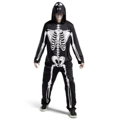 Déguisement adulte squelette combinaison et capuche taille M/L