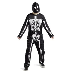 Déguisement adulte squelette combinaison et capuche taille M/L