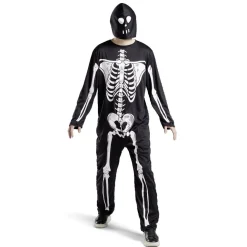 Déguisement adulte squelette combinaison et capuche taille M/L