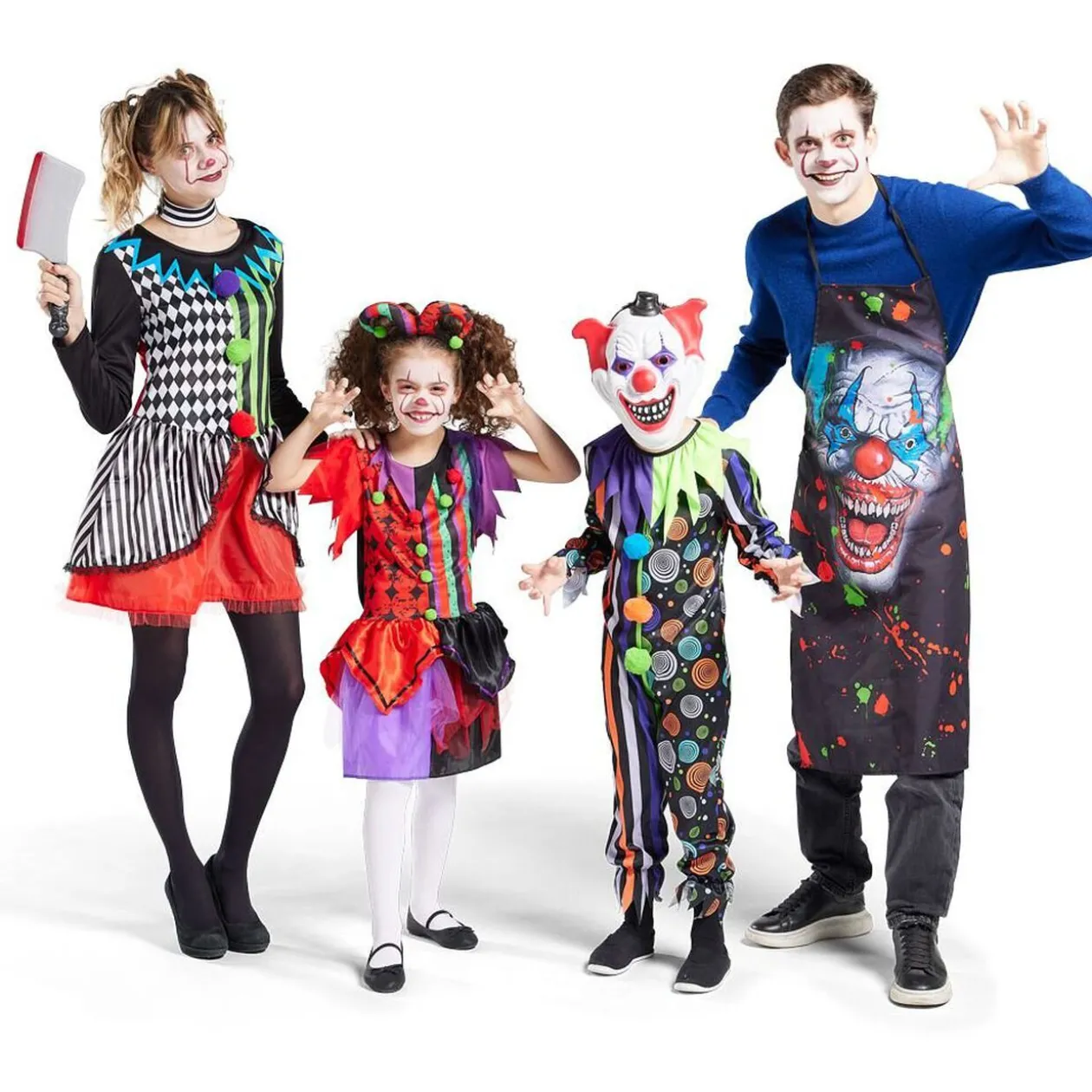 Déguisement adulte tablier clown Halloween taille unique