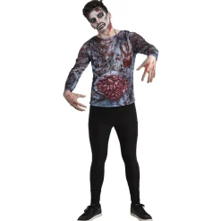 Déguisement adulte t-shirt imprimé ZombieHalloween