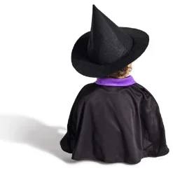 Déguisement bébé Halloween petit sorcier cape et chapeau noir violet