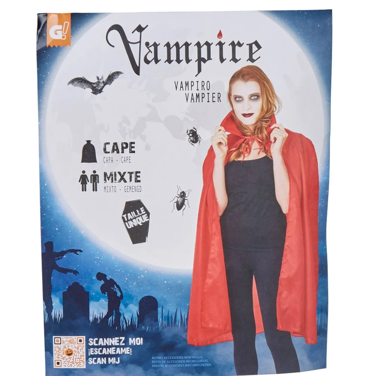 Déguisement cape rouge mixte