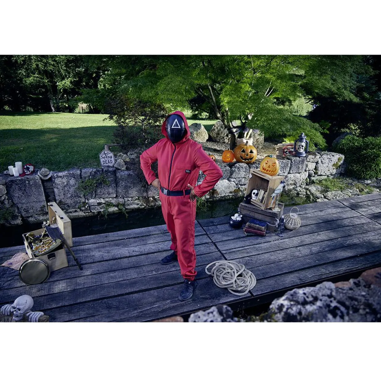 Déguisement combinaison Squid Game rouge Taille S