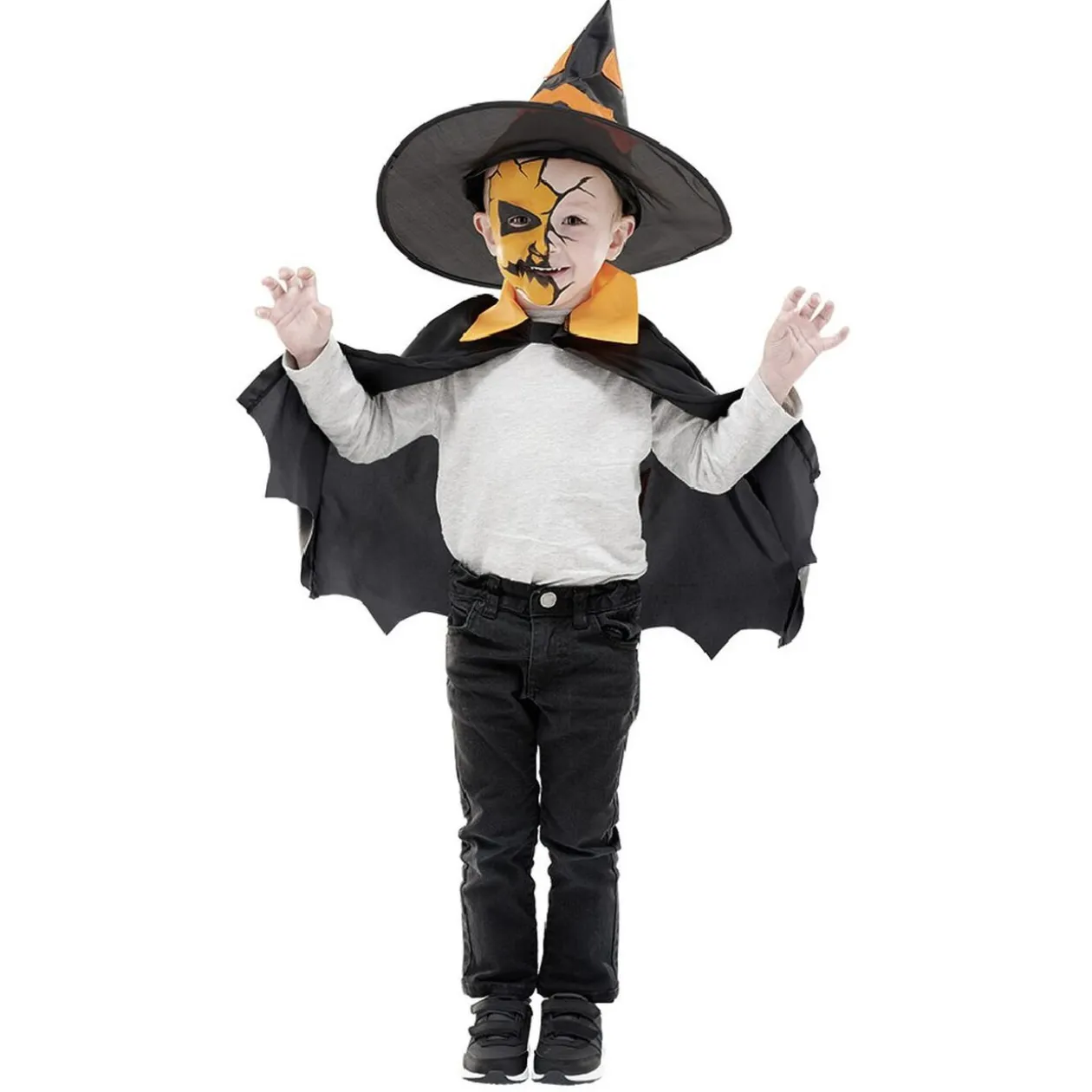 Déguisement enfant Citrouille cape et chapeau Halloween