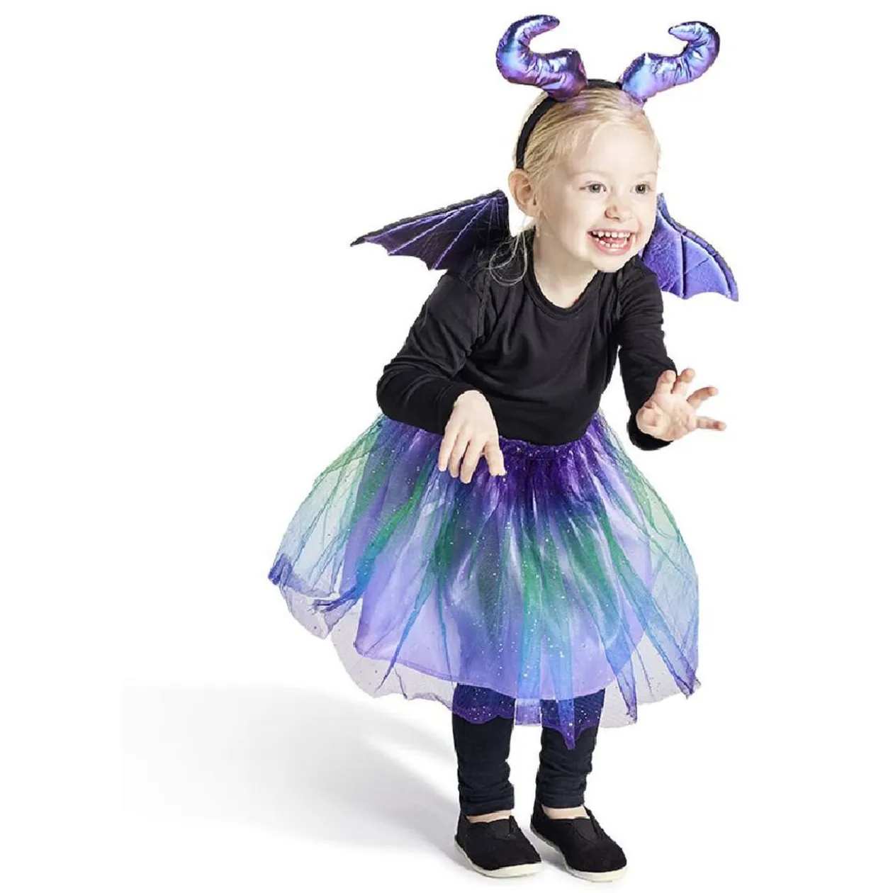 Déguisement enfant dragon tutu ailes serre-tête violet - Taille unique