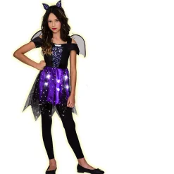 Déguisement enfant Halloween robe chauve souris lumineuse 4/6 ans