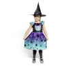 Déguisement enfant Halloween sorcière robe noir bleu violet 11/14 ans