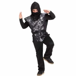 Déguisement enfant Halloween ninja imprimé crâne effet 3D 11/14 ans