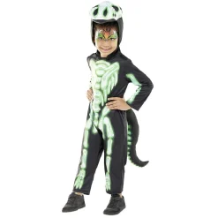 Déguisement enfant Halloween dragon noir et vert 4/6 ans