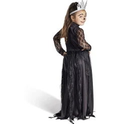 Déguisement enfant Halloween reine squelette noir et blanc 7/10ans