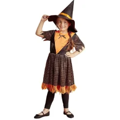 Déguisement enfant Halloween sorcière robe et chapeau 11/14ans