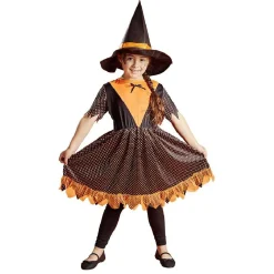 Déguisement enfant Halloween sorcière robe et chapeau 11/14ans