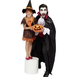 Déguisement enfant Halloween sorcière robe et chapeau 11/14ans