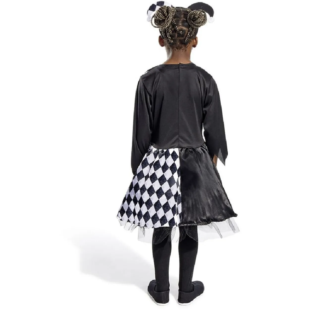 Déguisement enfant Halloween arlequin noir et blanc robe 4/6ans
