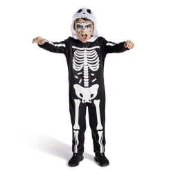 Déguisement enfant Halloween squelette combinaison et cagoule 7/10ans