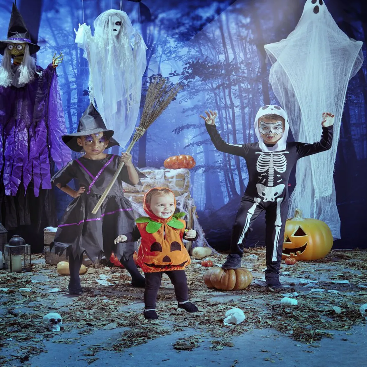 Déguisement enfant Halloween squelette combinaison et cagoule 7/10ans